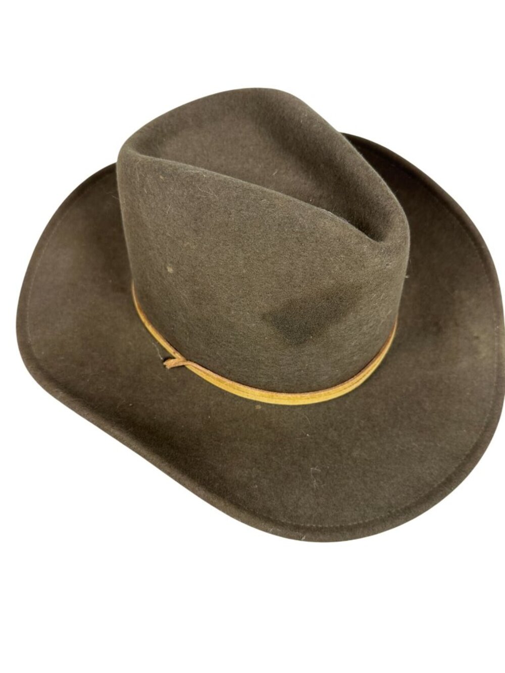 Cripple Creek Crusher Brown Wool Western Hat With Leather Band Large